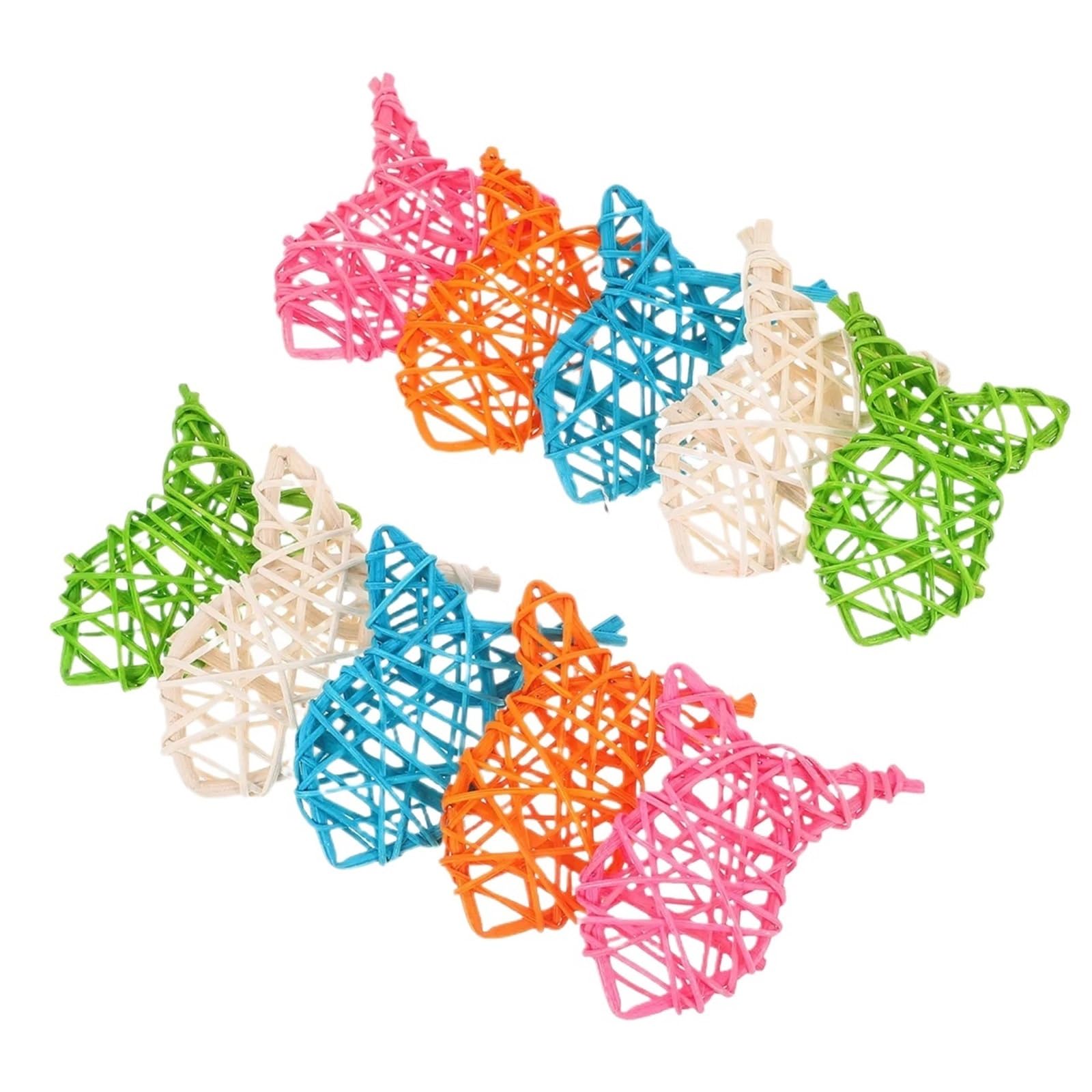 ZUXWUX 10Pcs Multicolor Rattan Fish Hanging Decor For Garden Wedding