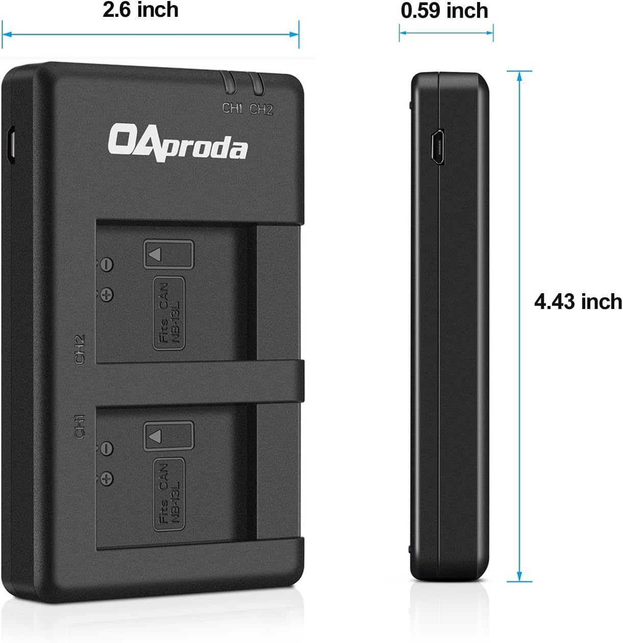 OAproda 2 Pack Fully Decoded NB-13L Battery with Rapid Dual USB Charger for Canon PowerShot G7 X Mark II, SX720 HS, SX740 HS, SX730 HS, SX620 HS, G5 X, G5 X Mark II, G7 X, G7 X Mark III, G9 X Mark II