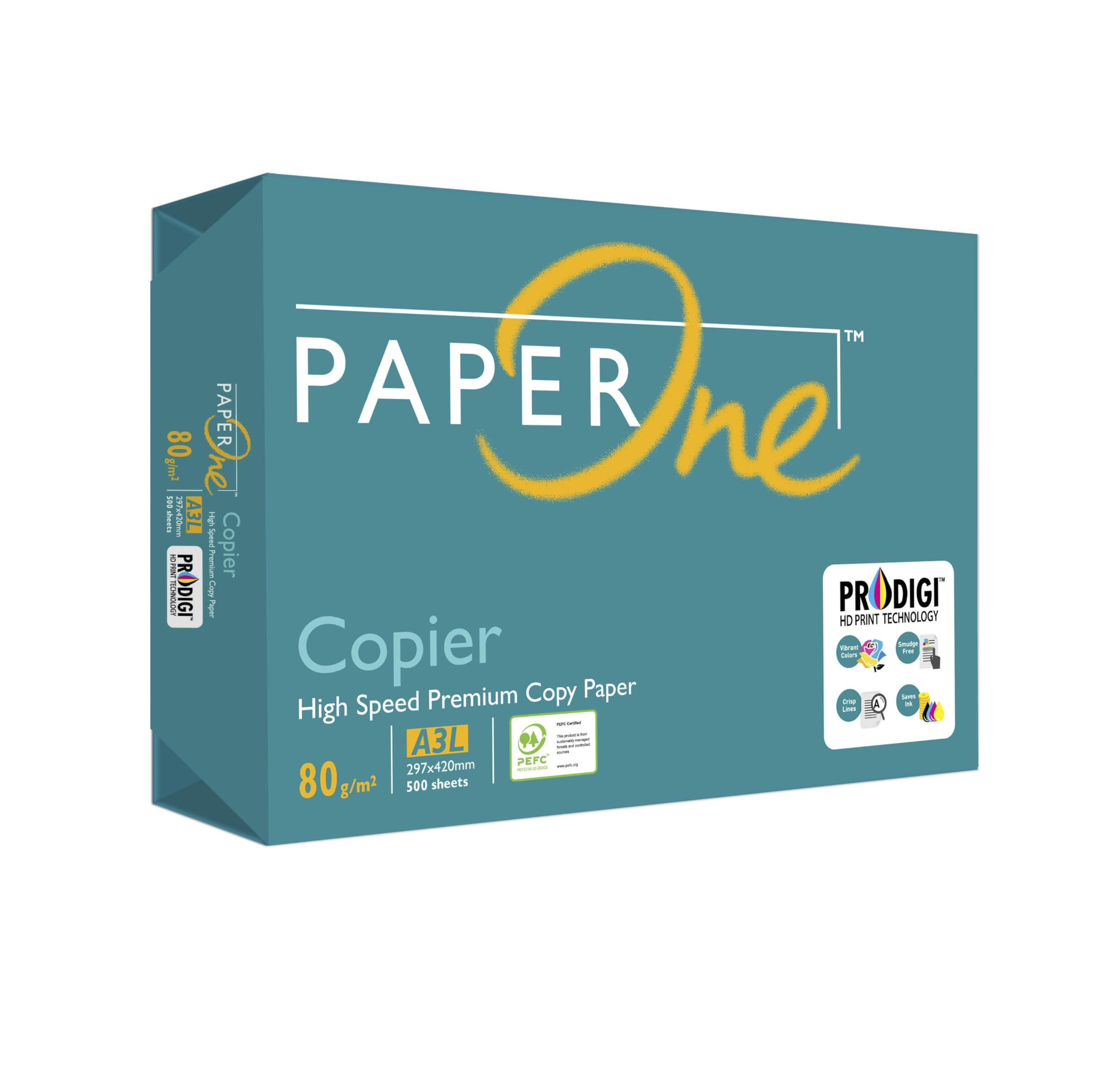 Paper ONE Copier, White, 80 g, A3, PEFC, Ream of 500 Sheets
