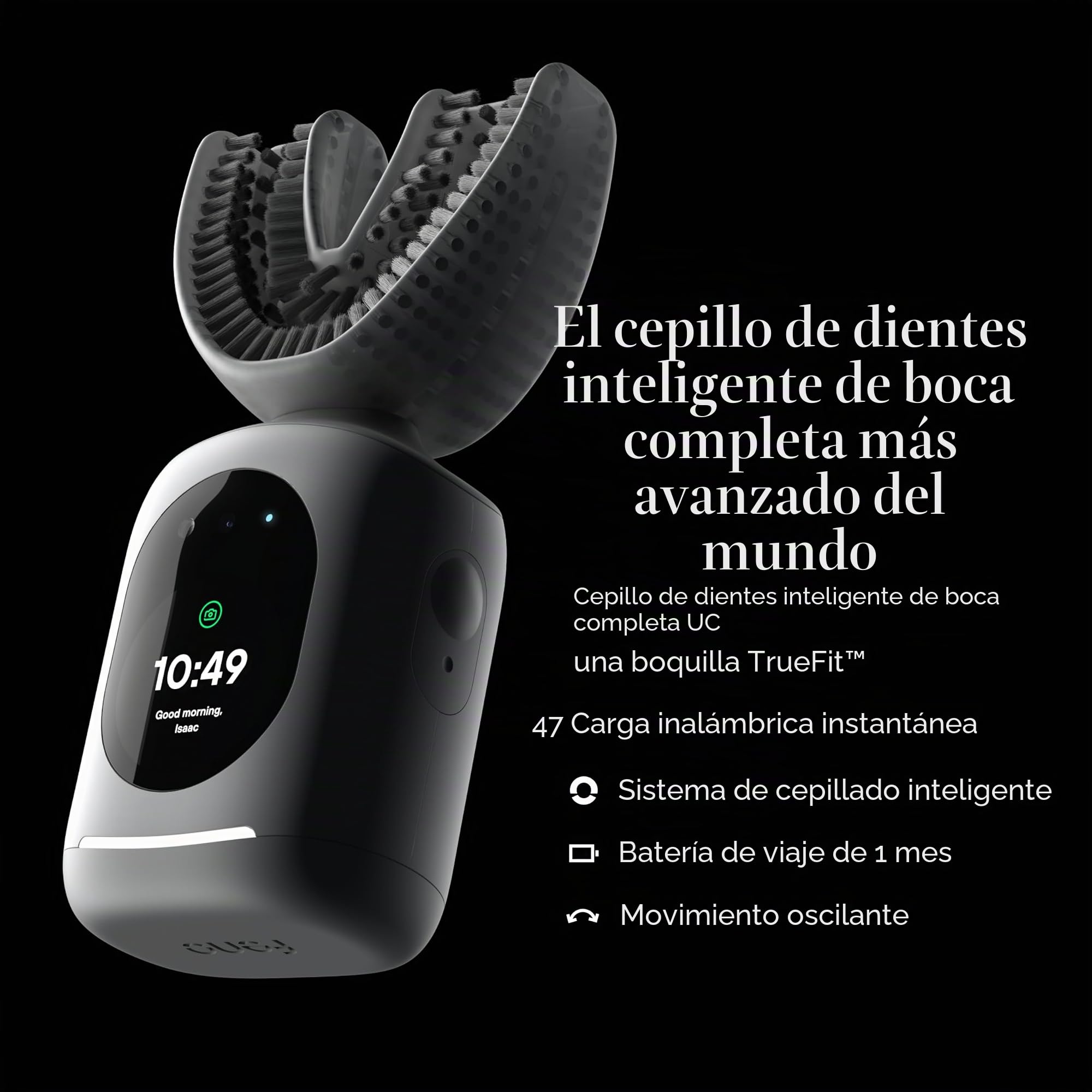 Feno Smartbrush Cepillo de dientes eléctrico para adultos, cepillo oscilante con IA, aplicación y boquilla personalizadas, limpieza profunda de 20 segundos, recargable