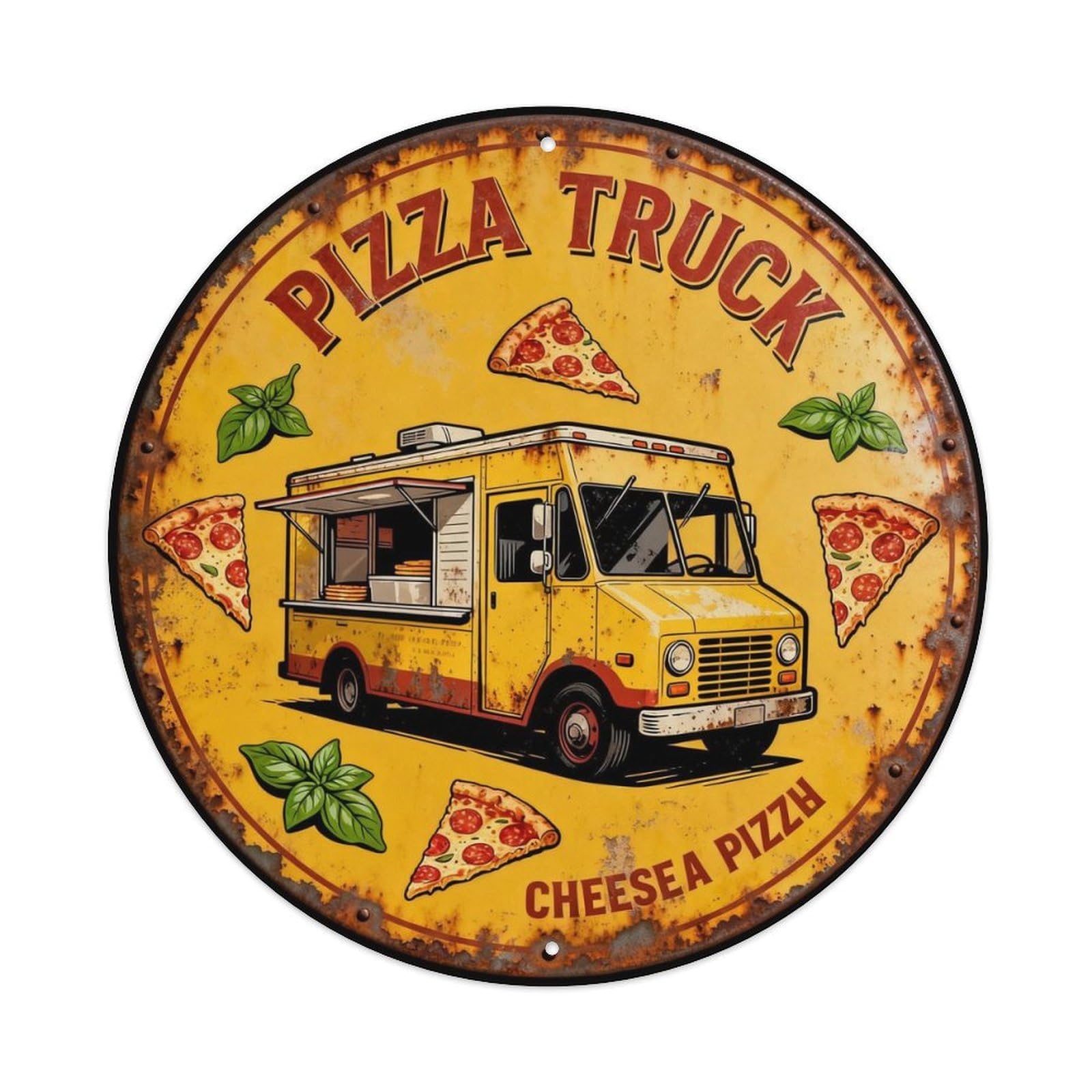 PIZZA TRUCK Metal Tin Sign Plaque