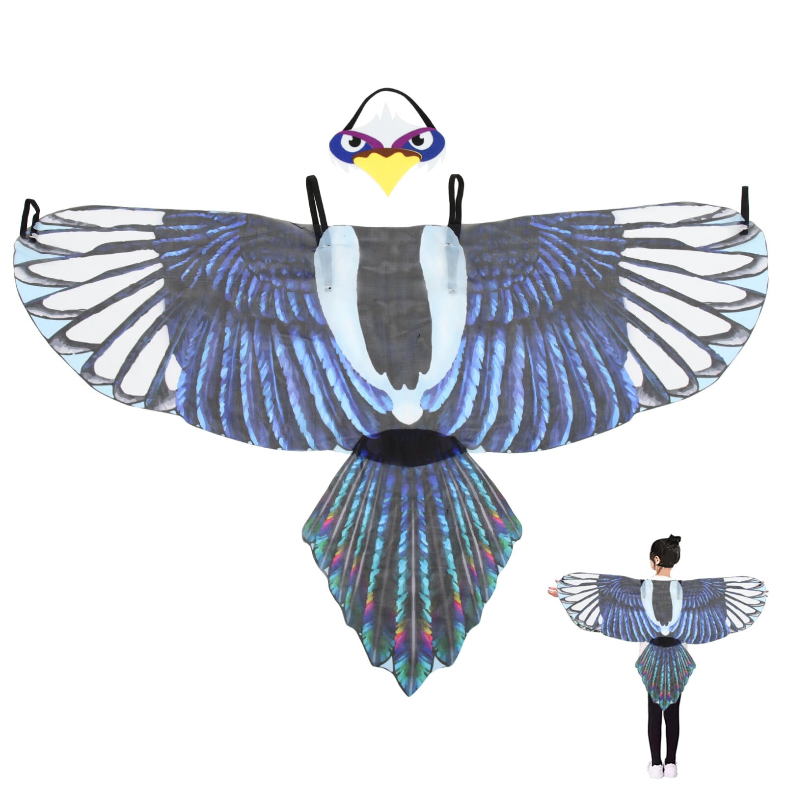 Kids Bird Wings Halloween Eagle Bird Wings Masks Halloween Cosplay Costume Owl Dress Up Costume Accessory