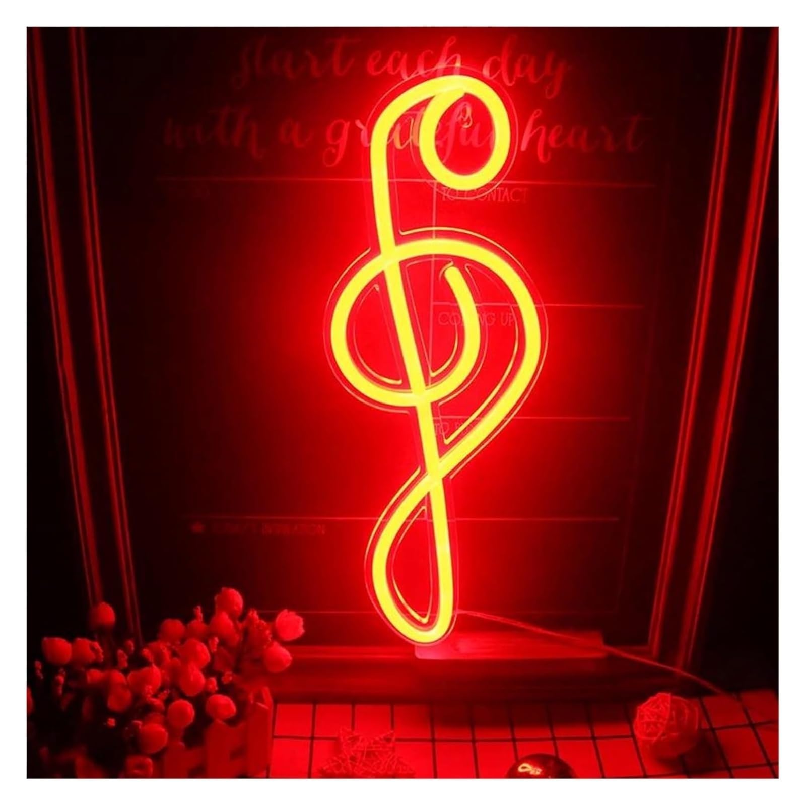 Insegne al neon artistiche da appendere Insegne al neon, luci a LED con note musicali, lampade da parete artistiche per camera letto, negozio, sala feste