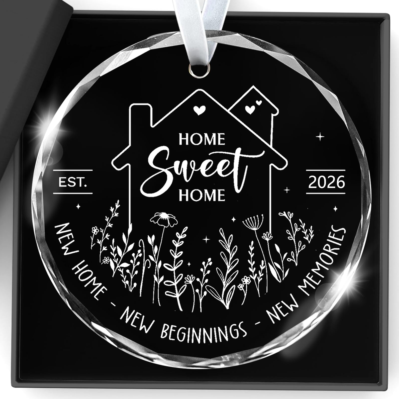 Qylazune Women's Black House Warming Gifts New Home 2025 Crystals With Gift Box Ornament For Send Keepsake Decorations For Couples, Colleagues, Teacher, Couple, Companion, Homeowners, Families, Housewarming The Gift