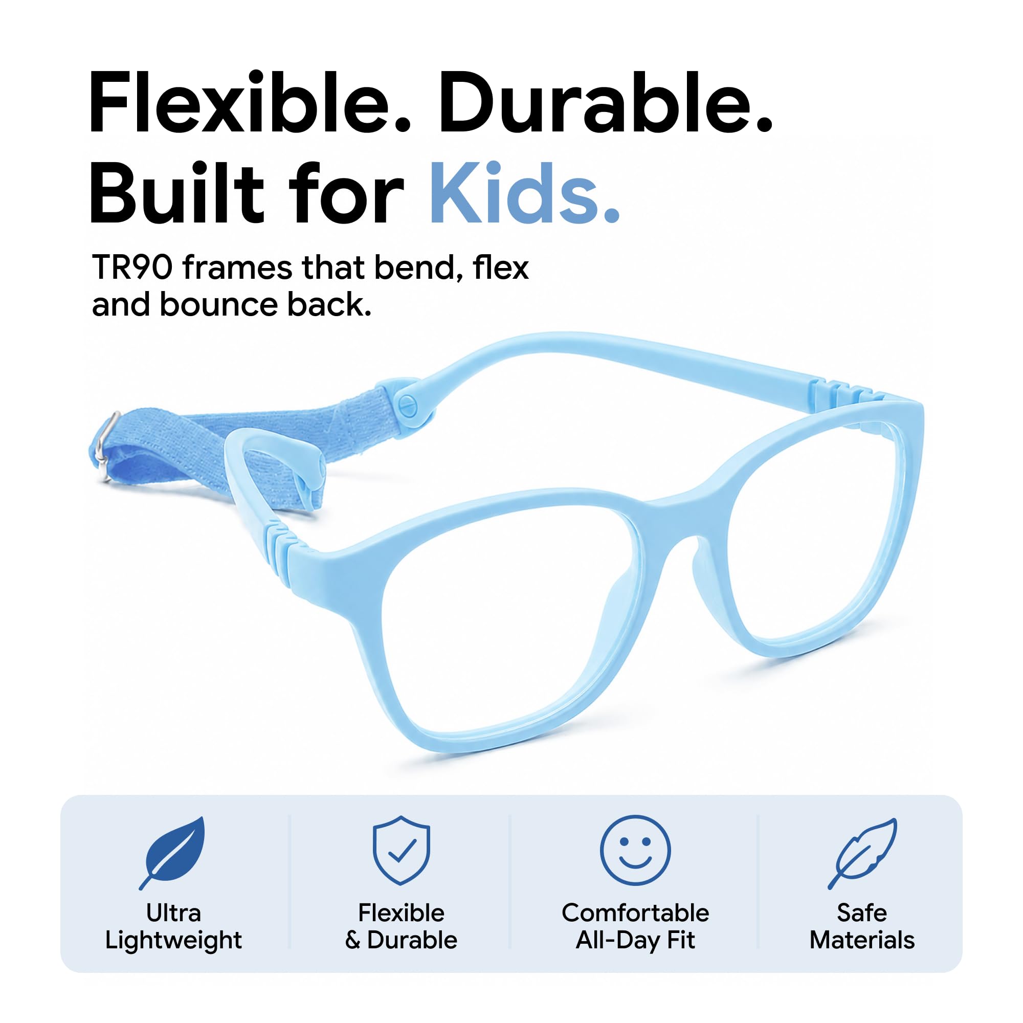 Marcos flexibles para gafas para niños, gafas graduadas para niños de 4 a 7 años