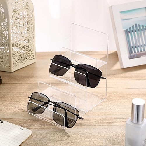 Miniatura 7 de DOITOOL Paquete de 2 soportes de exhibición de acrílico de 4 niveles, soporte de exhibición transparente para bolso de mano, soporte de exhibición