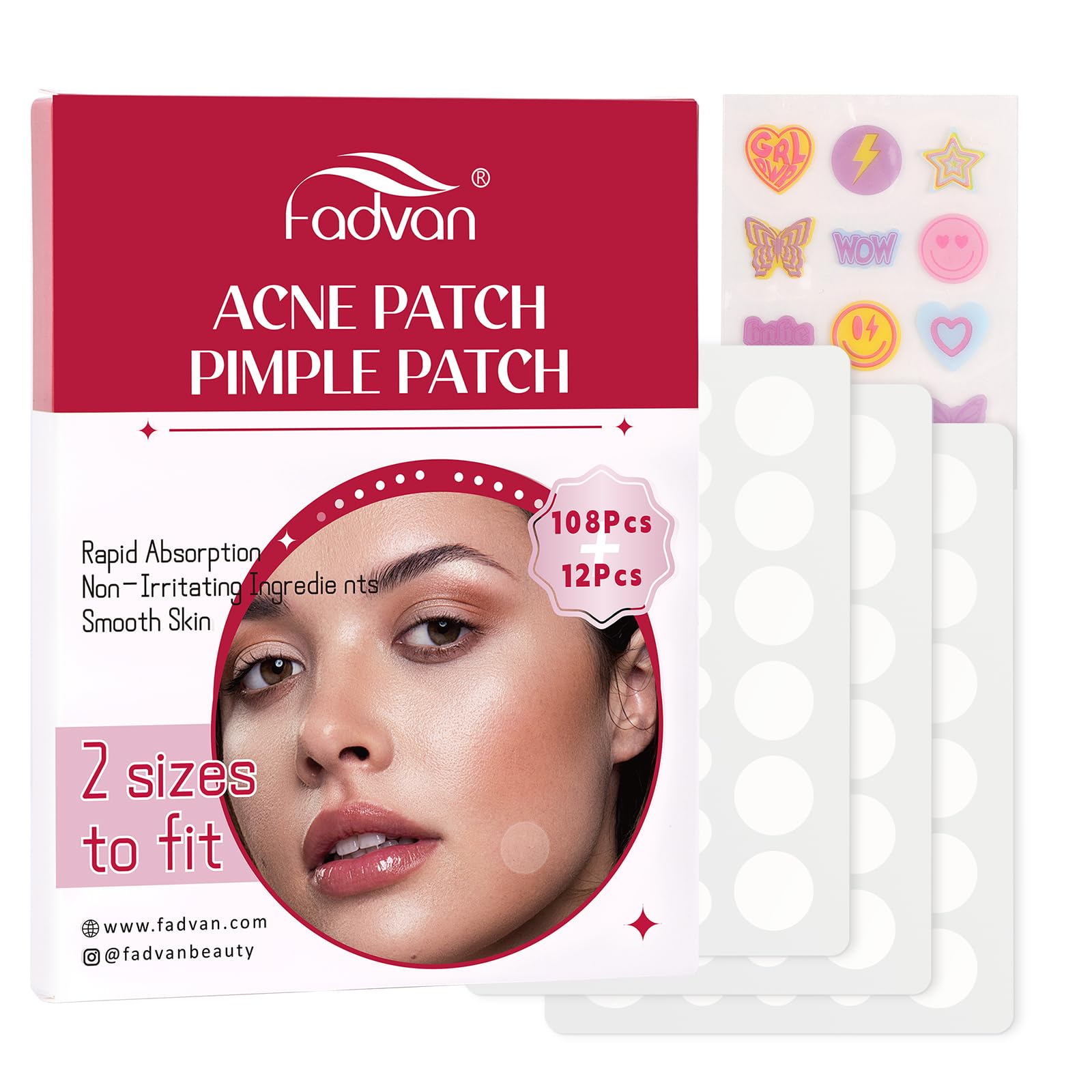 FADVAN 120Pcs Pimple Parches Para Granos Acne Hidrocoloides Invisible Enriquecido Con Aceite De Té Y Ácido Salicílico