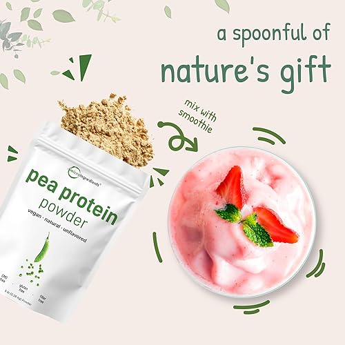 Miniatura 7 de Micro Ingredients Polvo de proteína de guisante cultivada en América del Norte, 5 libras, a base de plantas, sin sabor, fuente completa de proteína