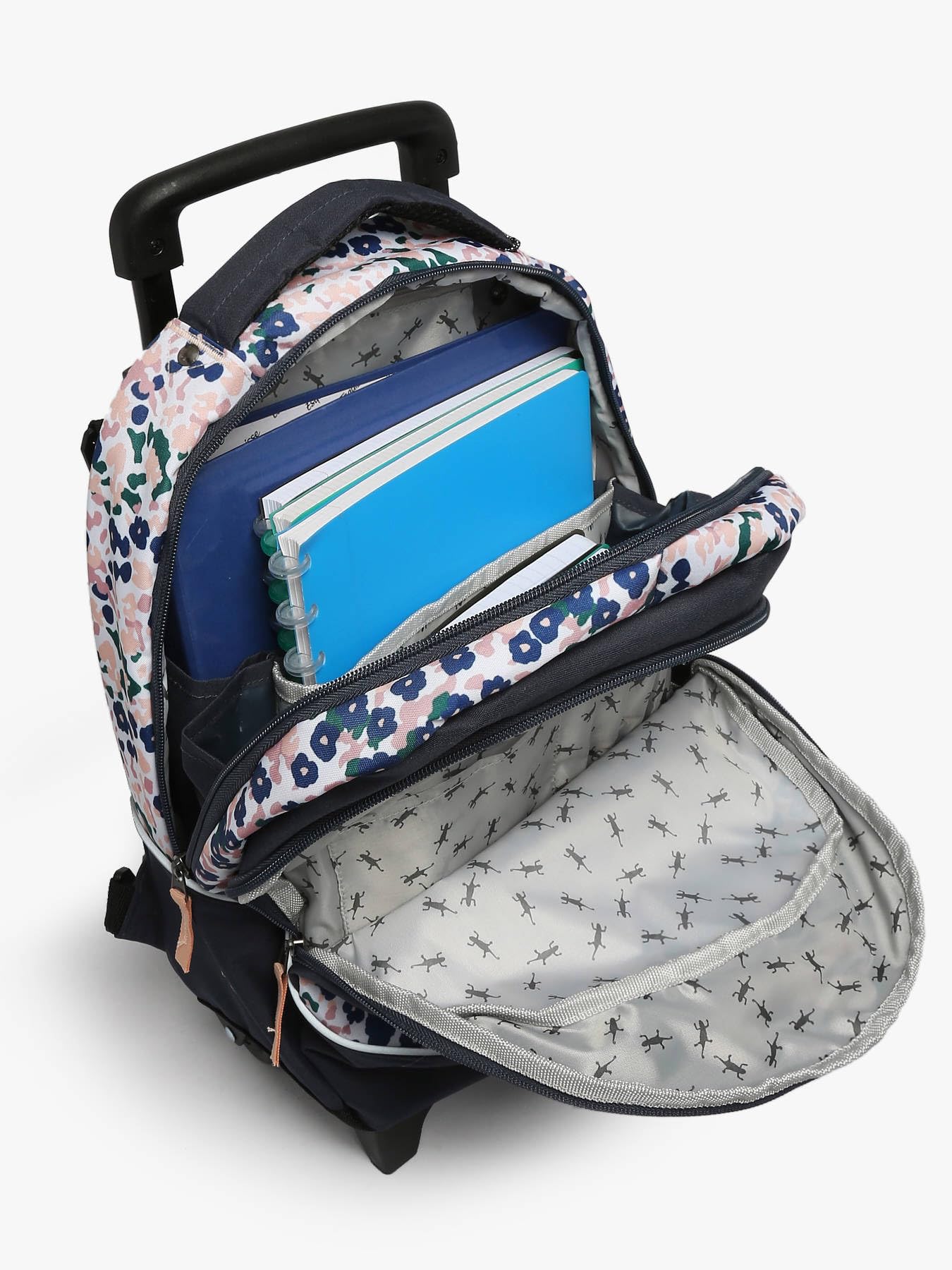 Cameleon Sac à dos scolaire à roulettes Bleu enfant Ligne Actual Intérieur 2 compartiments. Idéal pour l'école primaire : Du CP au CE2. Pour fille et garçon
