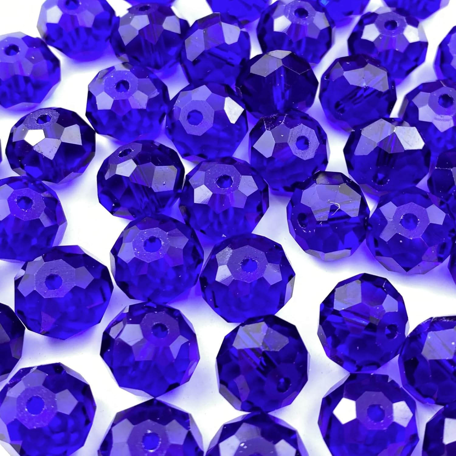 500pcs Crystal Glass Beads 3mm Faceted Rondelle Glass Spacer Beads with Hole for Bracelets Necklace Earring DIY Jewelry Making Craft(Deep Blue)