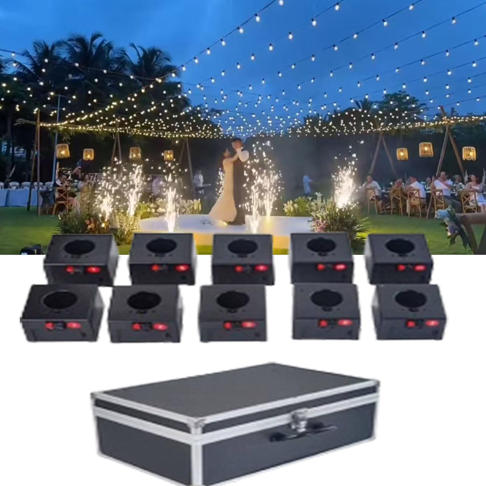 Controllo remoto per fuochi d'artificio a Freddo 100M 10 posti per Eventi all'aperto Palcoscenico Bar e Oggetti di Scena per l'atmosfera Nuziale