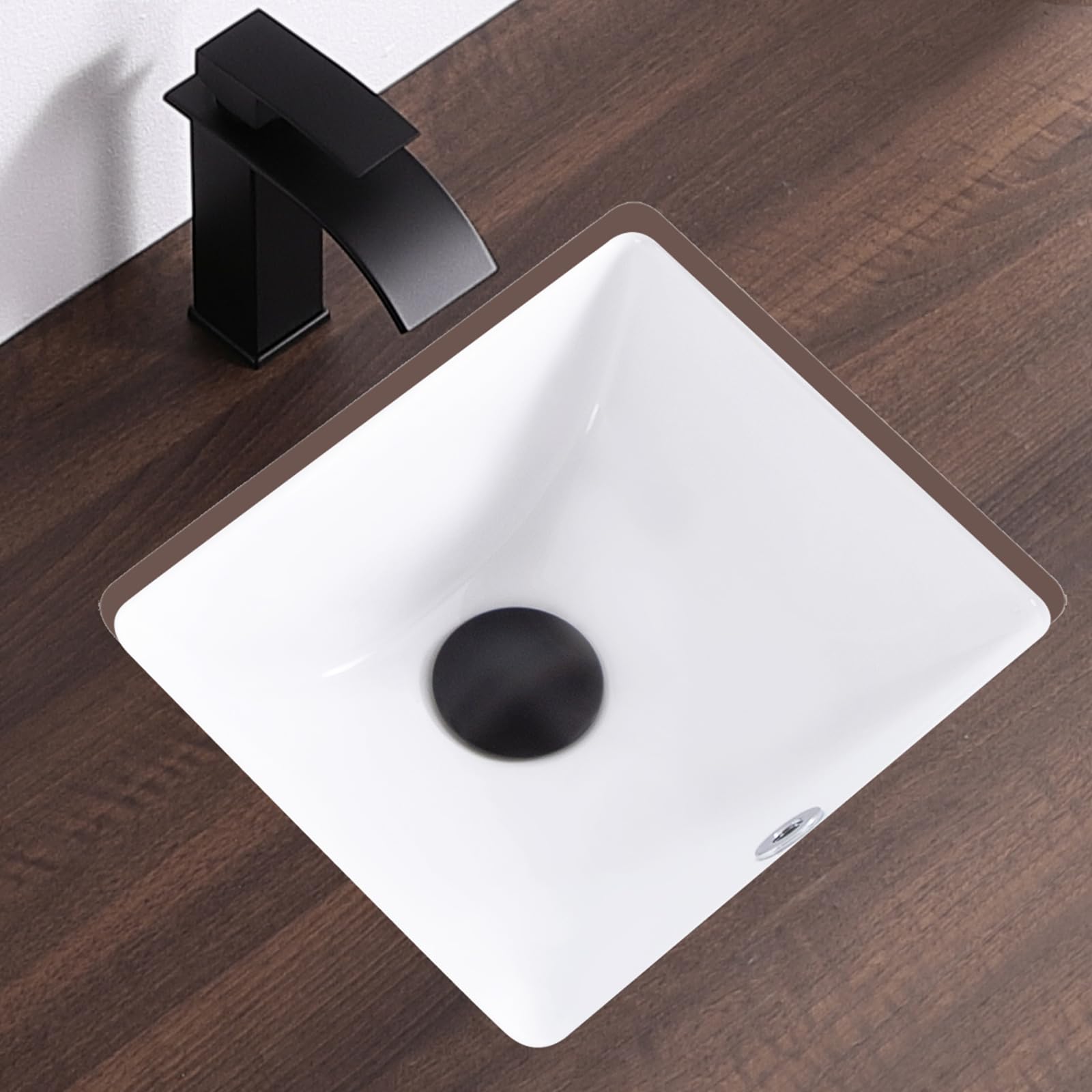 12.0"x10.6" Small Undermount Bathroom Sink with Overflow Rectangle