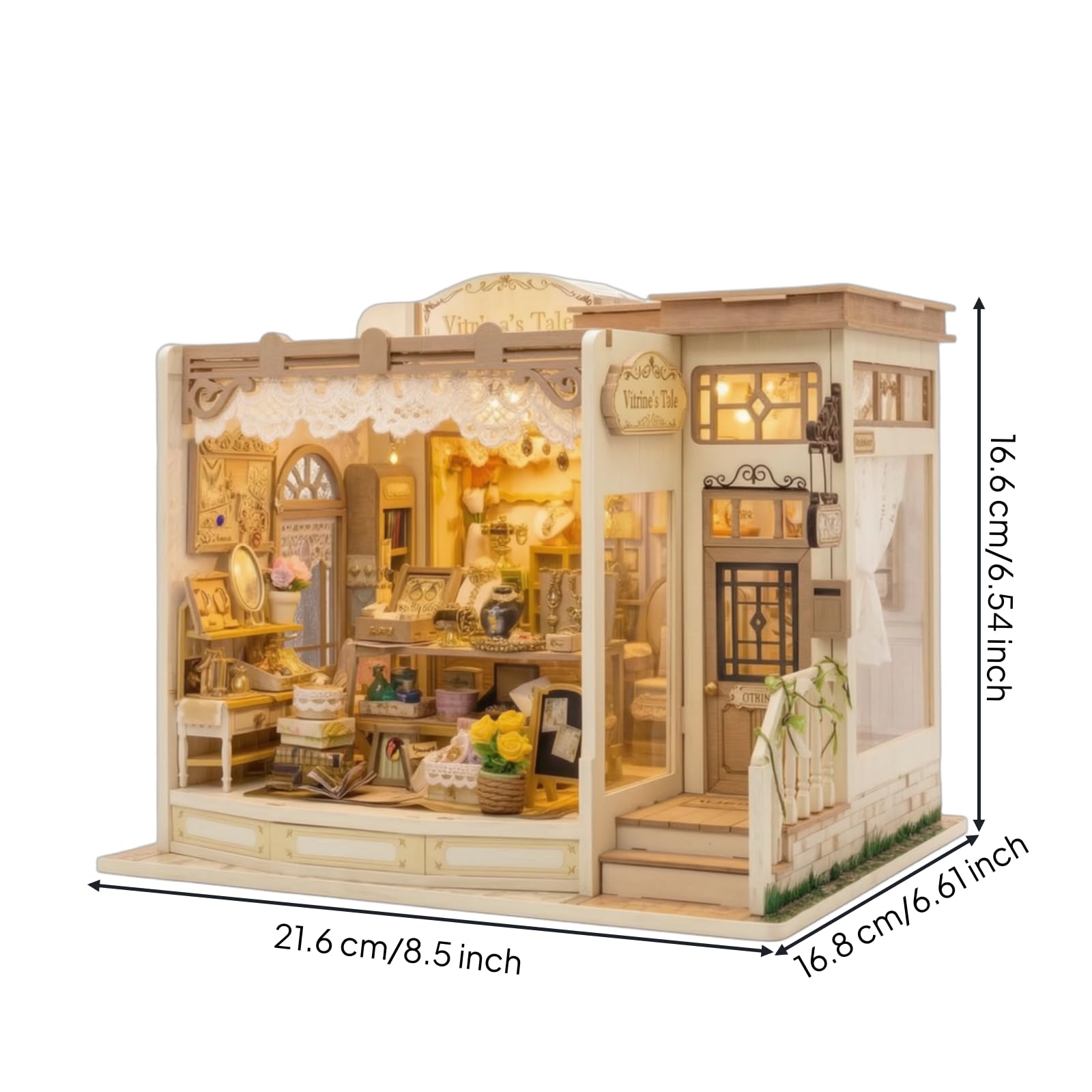 Miniatur-Schmuckladen detailgetreu Schmuckgeschäft-Modellbausatz kompakt Modellhaus für Sammler, Regal