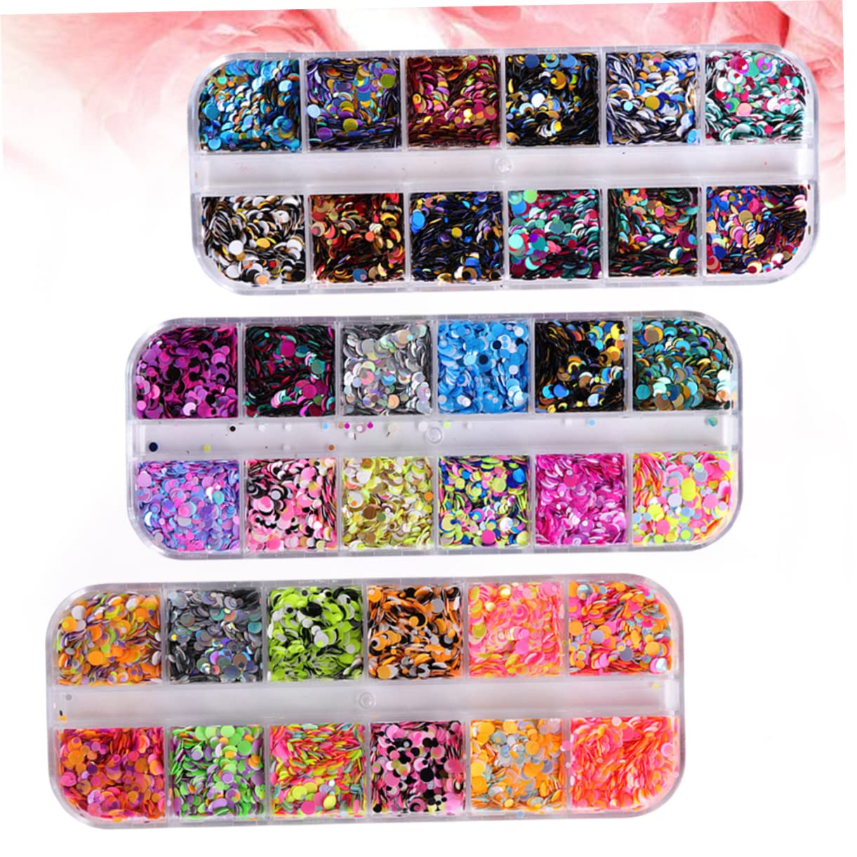 minkissy Small Circle Glitter Nails Nail Art Charms Paillettes for DIY Decorations