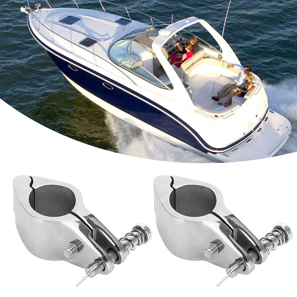 Qiilu 2 PZ Universal in Acciaio inossidabile per Barche con Cerniera Superiore Scorrevole per Ganasce Accessori Marini Raccordo Hardware Marino Ganascia per Barca Incernierata Per Barche, Yacht (25mm)