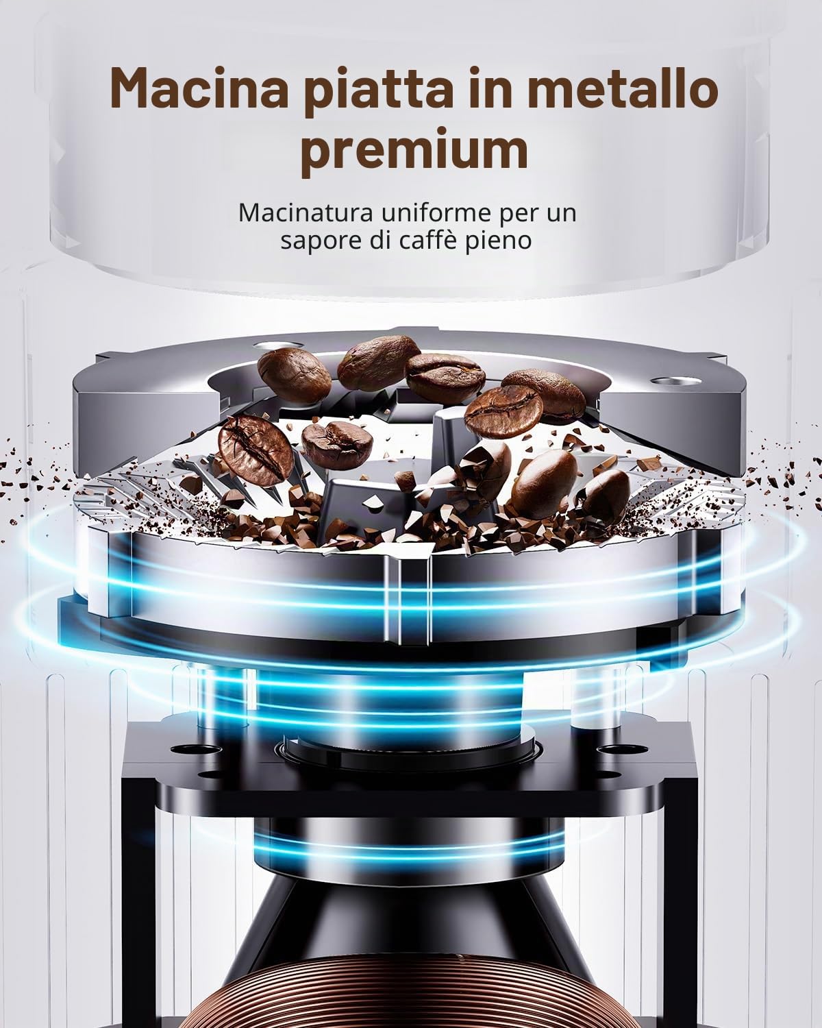 SHARDOR Macina Caffe' Elettrico A Disco, Grinder Elettrico Con 25 Impostazioni Di Macinatura, Macinacaffè Elettrico Con Display Digitale Preciso, Per Caffè Espresso, Caffè A Goccia E Stampa Francese
