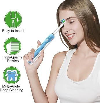Oral B Compatible Toothbrush Heads, 16pcs Betterchoi Replacement Brush Heads for Most Braun Oral B Electric Toothbrushes, 8pcs White and 8pcs Black.
