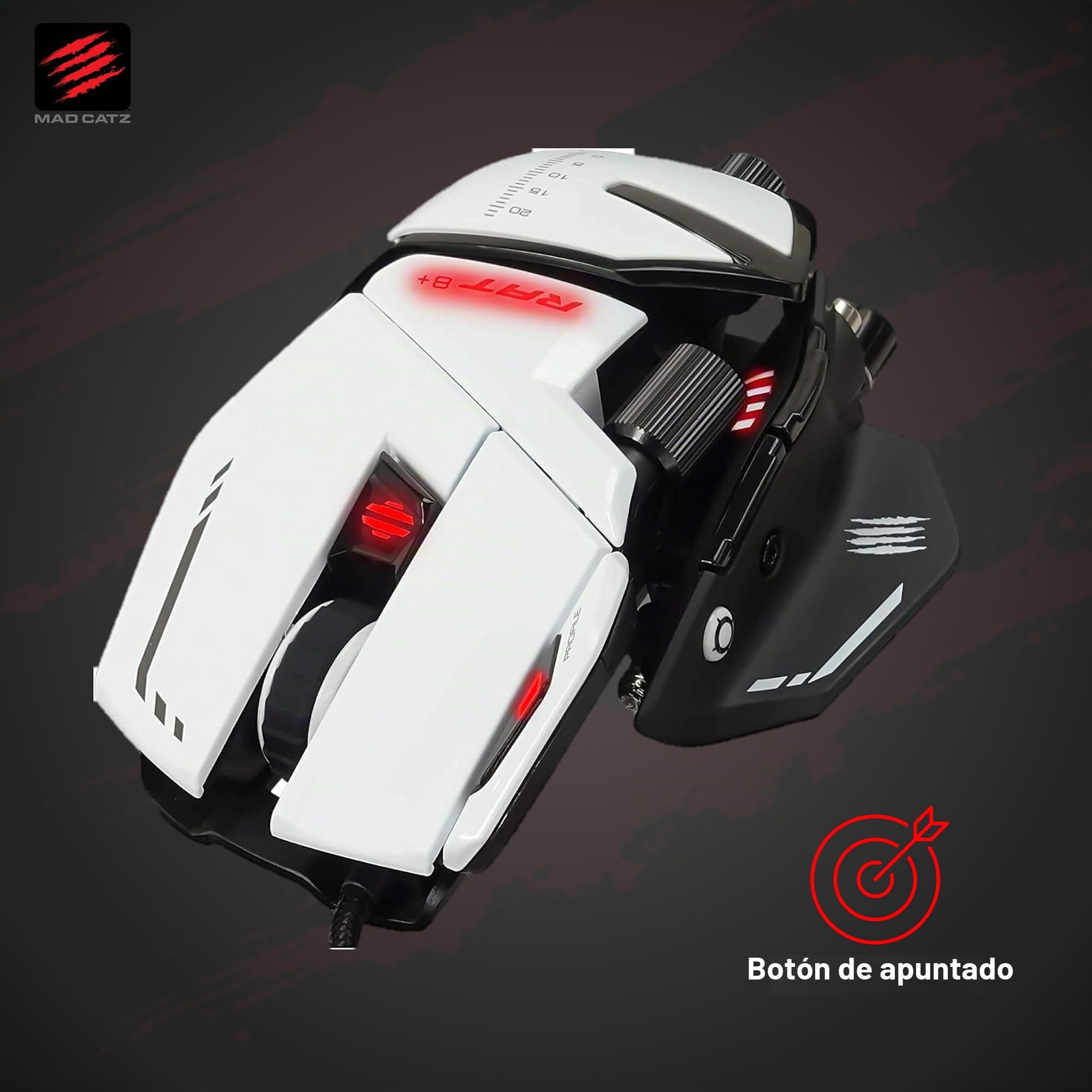 Mad Catz R.A.T. 8 Ratón Gaming Blanco
