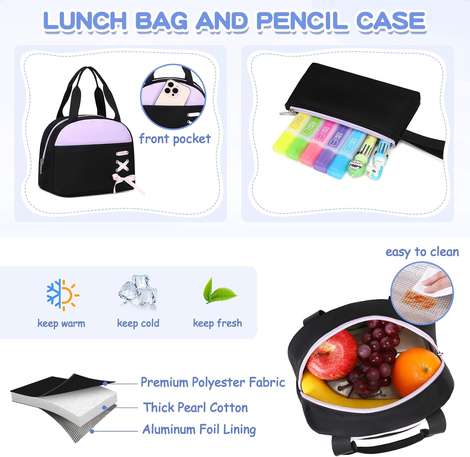 Kids Backpacks for Girls Teens Kawaii Bookbag for Elementary Primary Middle High School Daypack - Image 5