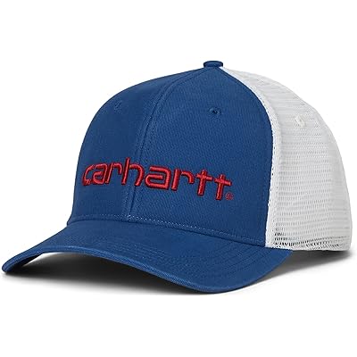 Carhartt Canvas Mesh-Back Logo Graphic Cap deep ocean
