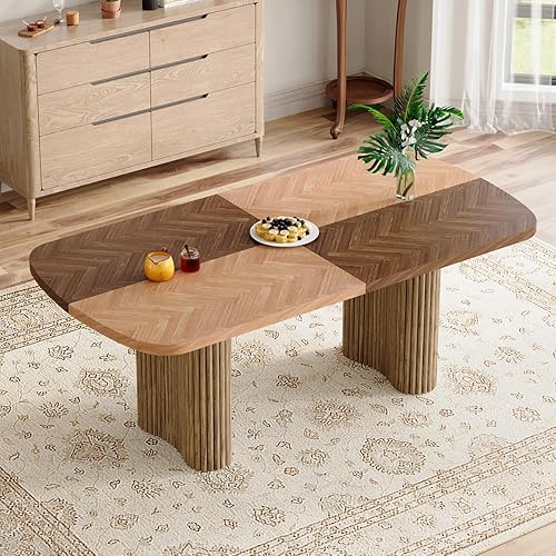Miniatura 22 de Juego de mesa de comedor de 79 pulgadas para 10, juego de mesa de comedor grande para 10 personas con sillas acolchadas, juego de mesa de cocina