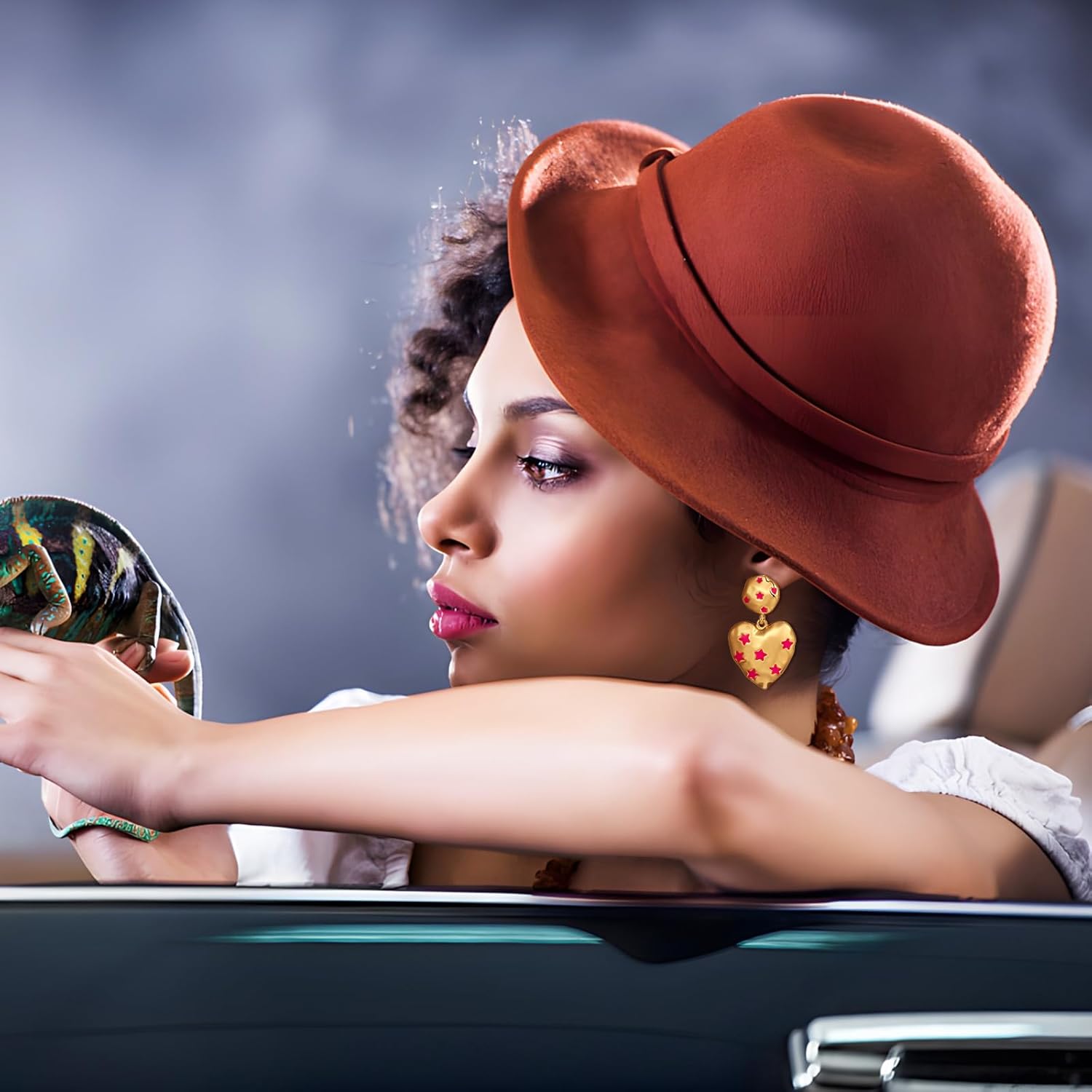 Heart Earrings for Women Pink Dangle Earrings Fashion Statement Jewelry - Image 5