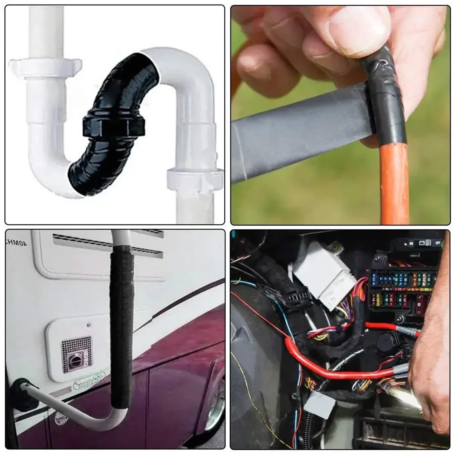 Cinta de silicona autofundible for reparación cintas impermeables, cables eléctricos, tira sellado manguera goma a prueba fugas, 2 uds para reparación de tuberías(Green)
