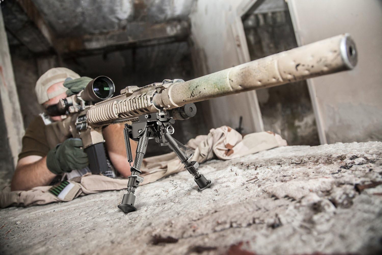 XAegis Carbon Fiber 6"- 9" Rifle Bipod with Picatinny Adapter, Carbon Bipod for Hunting&Shooting : Sports & Outdoors