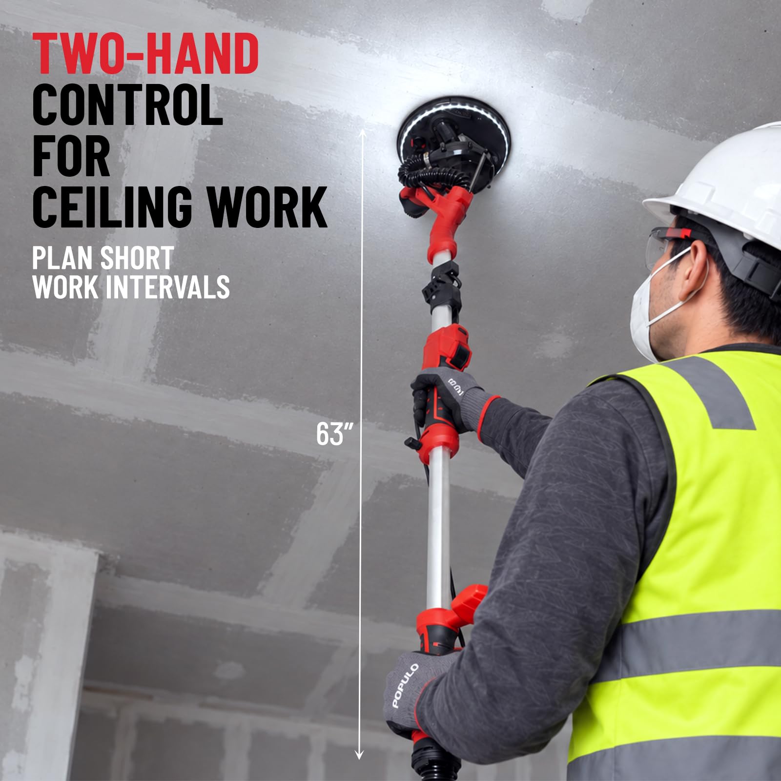 Populo 9-Inch Drywall Sander - Smooth Sanding -3