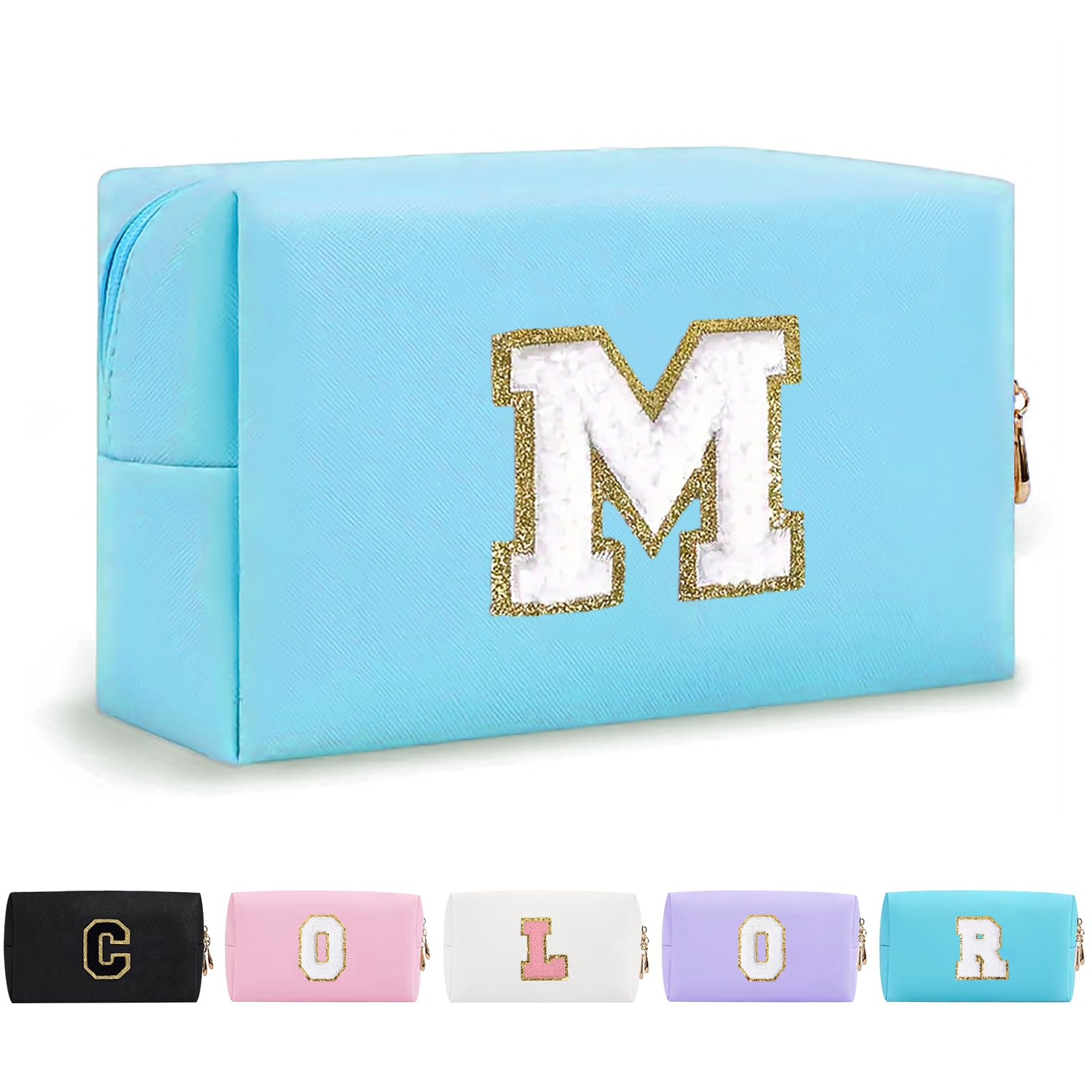 Bolsa de Maquillaje, Bolsa de Cosméticos Impermeable de Viaje, PU Cuero, Neceser de Baño, Bolsa De Aseo Y Almacenamiento para Mujer,Cosas Preppy para niñas Adolescentes (Letra A-Z) — view 220