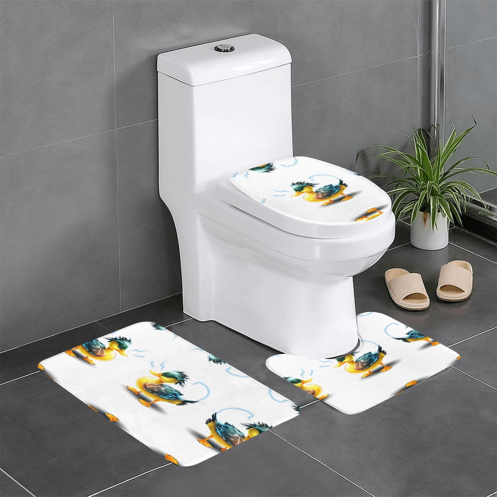 Tapis de salle de bain rectangulaire anti-glisse pour sol humide