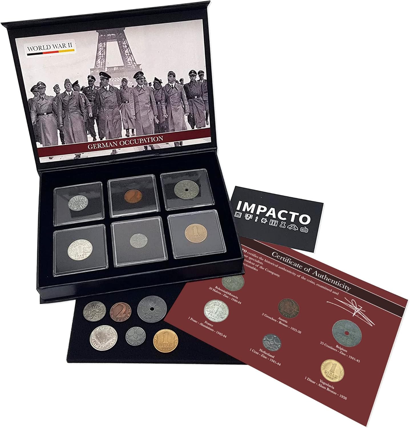 WW2 German-Occupied Territory Coins Collection (6) – Authentic Memorabilia