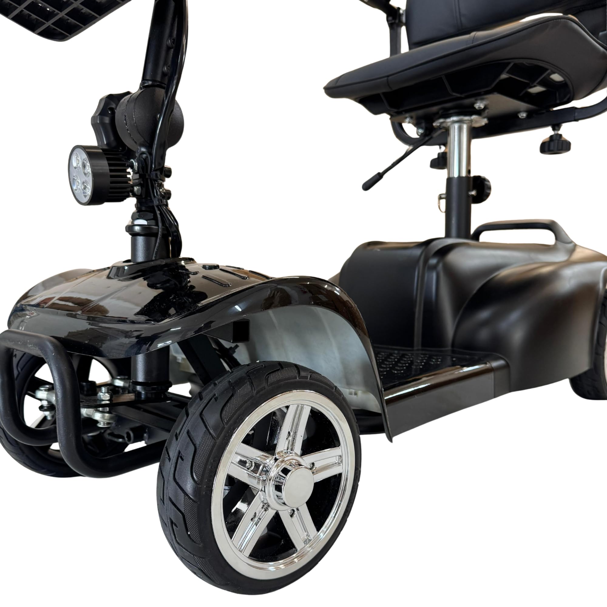 Scooter Elettrico per Disabili e Anziani Pieghevole per Persone con Mobilità Ridotta, Sedile Girevole 360°, Braccioli Ribaltabili, Cestino, Dotato di Presa di Ricarica, Dispositivo Medico Classe 1