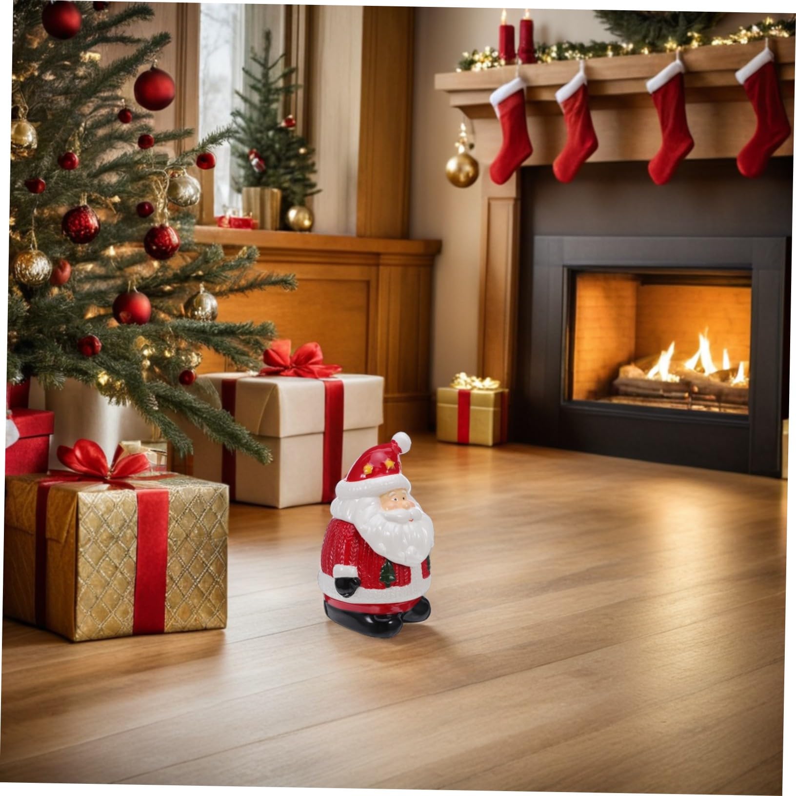 ULTECHNOVO Bocal à Biscuits Céramique Décoratif de Noël Boîte de Rangement pour Friandises Boîte à Bonbons avec Couvercle Hermétique
