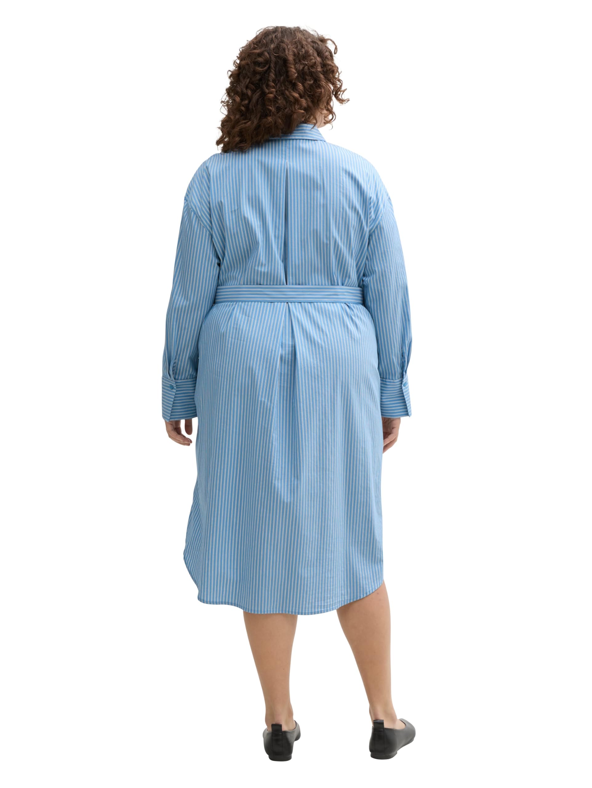 TOM TAILOR Plussize sukienka damska, 30198 - Blue White Thin Stripe, 46