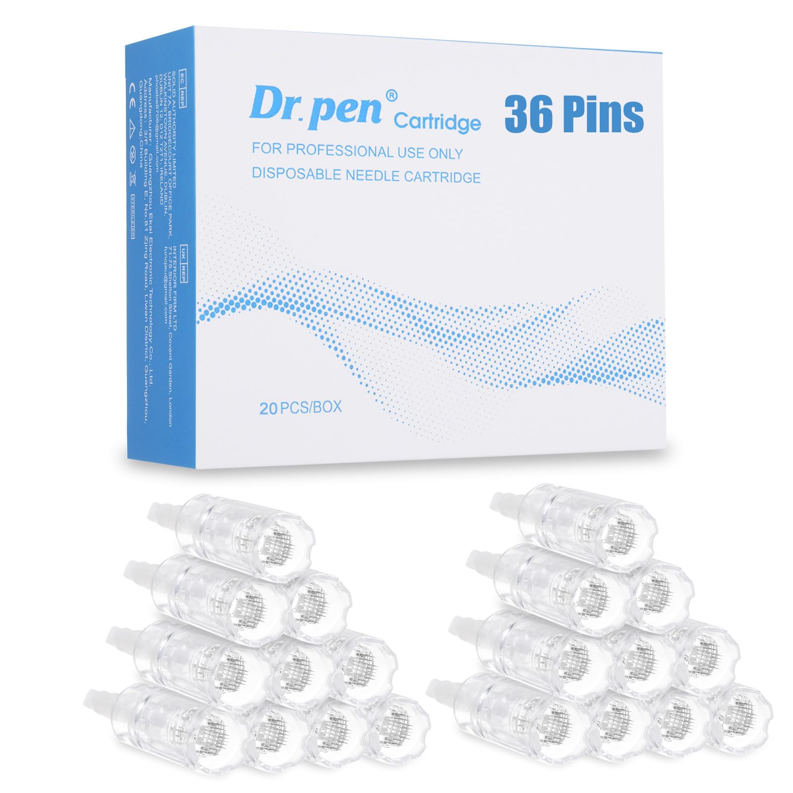 Dr.pen A10 Cartridges 36 Pins, 20Pcs Dr.pen Cartridges for Microneedling Pen A10 Model
