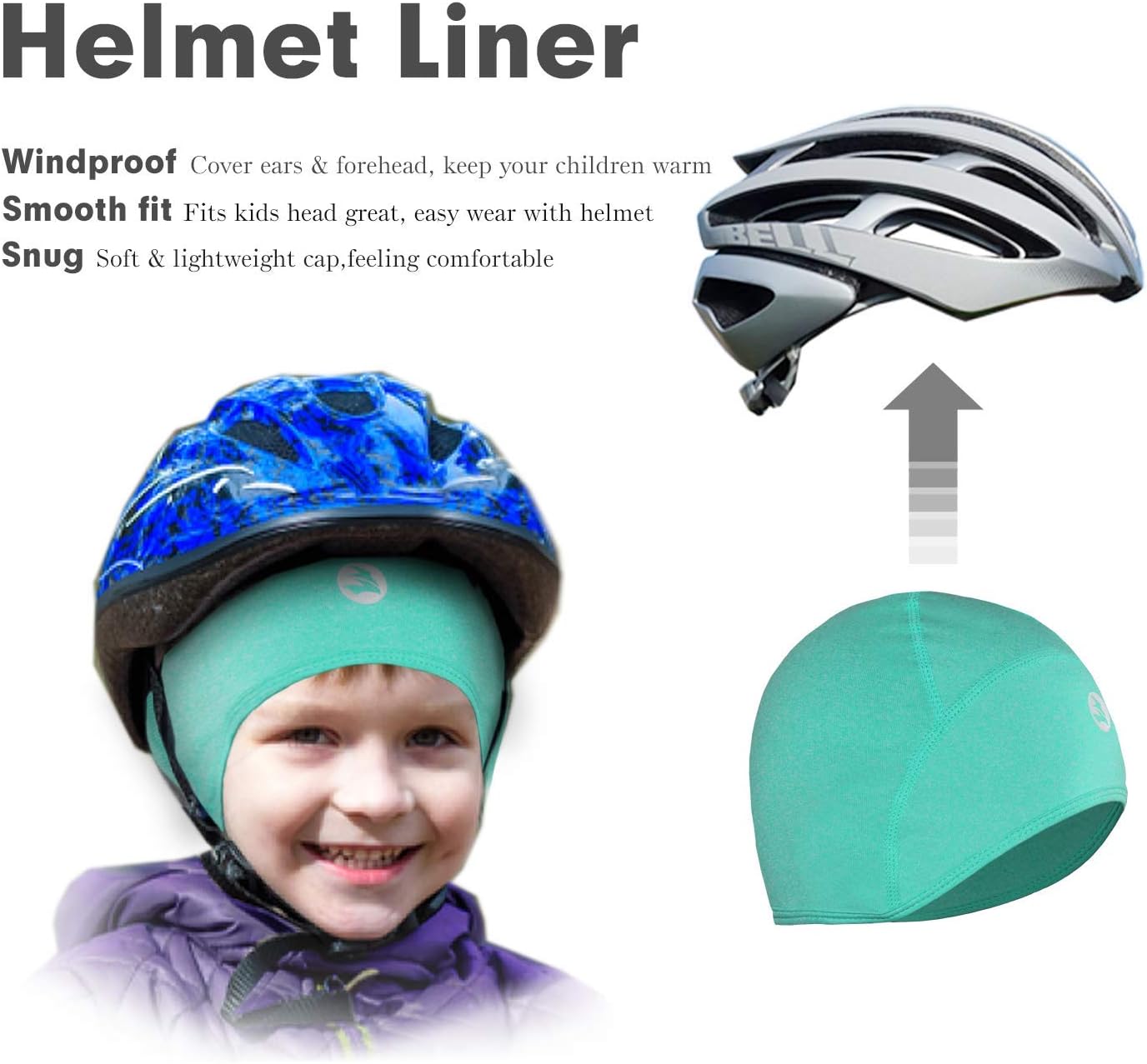 EMPIRELION Kids Thermal Helmet Liner Skull caps Lightweight Youth Sports Running Beanie Cover Ears Boy Girl - Image 5