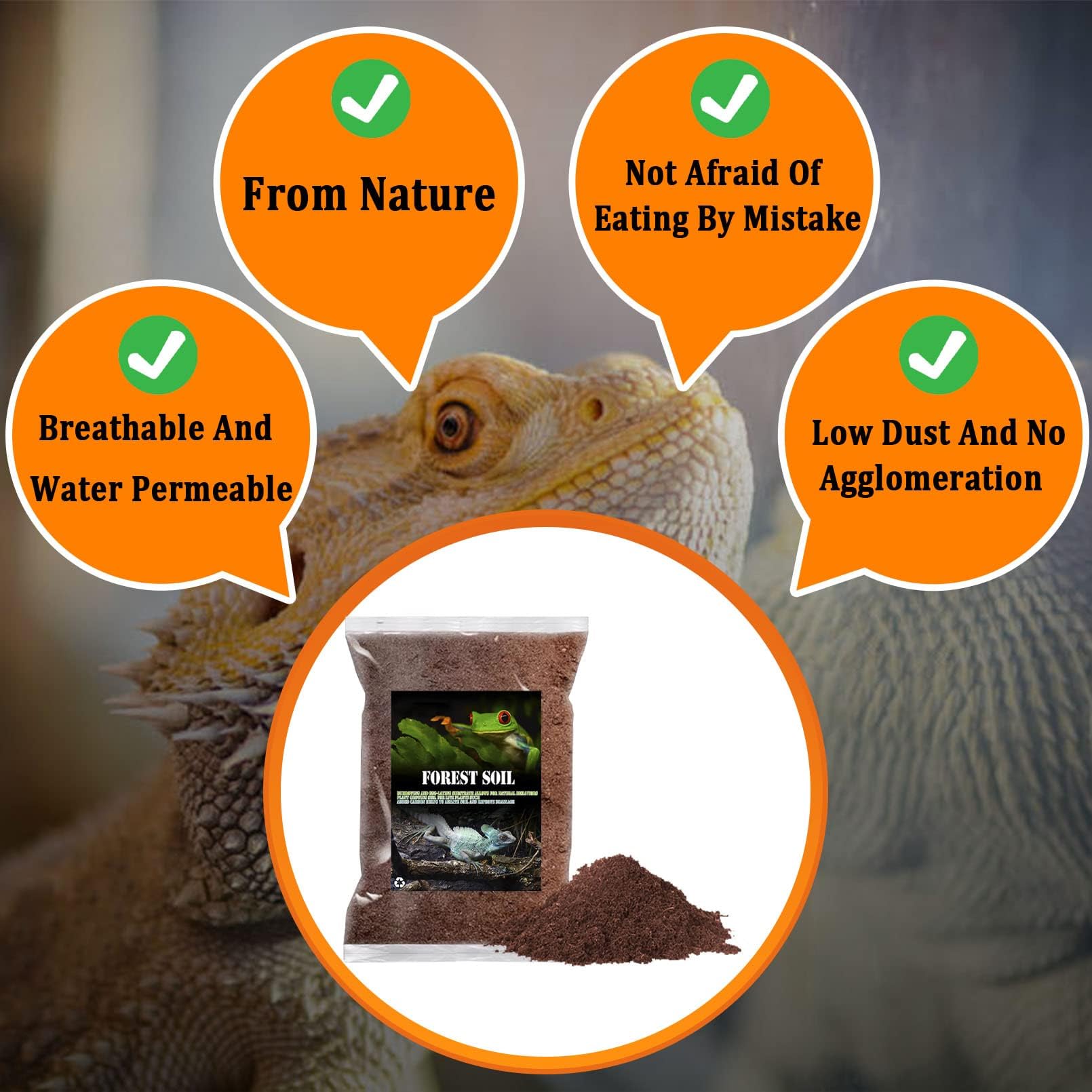 BNOSDM Reptile Soil Substrate Fluffy Small-Strand Reptile Substrate and Snake Bedding Clean Natural Terrarium Bedding for Lizards Snakes Tortoises Tarantulas - image 5
