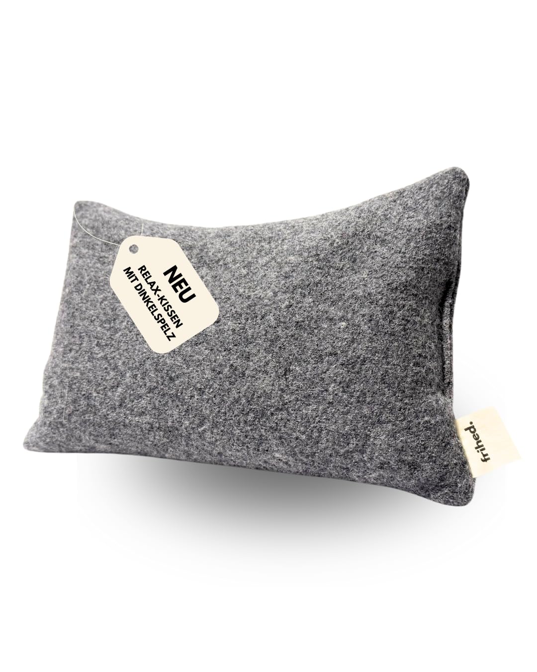 frihed® Wellnesskissen mit Dinkelspelz - 35x25 cm - Schlafkissen - 100% Wollwalk - Nackenkissen für Zuhause, Ruheraum & Entspannung - 100% Schafschurwolle - handgefertigt in Lüneburg