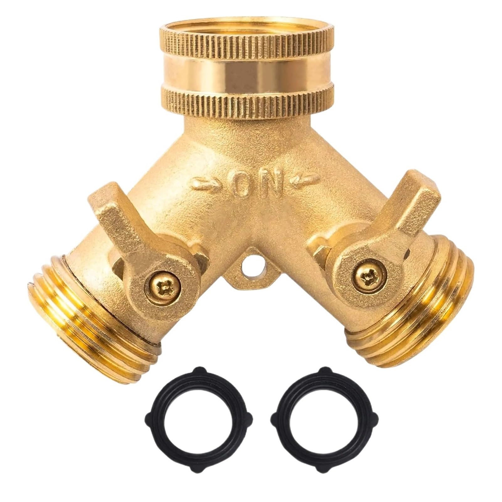 Divisore Y Ottone 2 Vie 3/4" Per Rubinetto Esterno Set | Valvola splitter a Y, irrigazione efficiente a doppia uscita