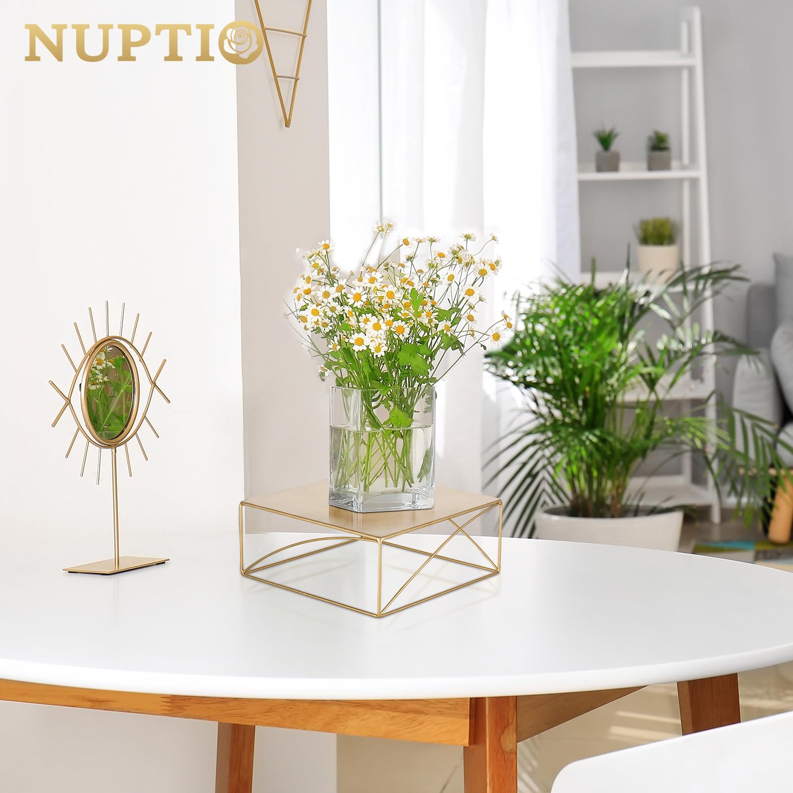 Nuptio Tarta Soporte Cake Pedestal: 31cm Boda Oro Expositor Stand Cupcakes Decoracion Pie Metal Escuadras Metalicas Estructura Baby Shower Navidad