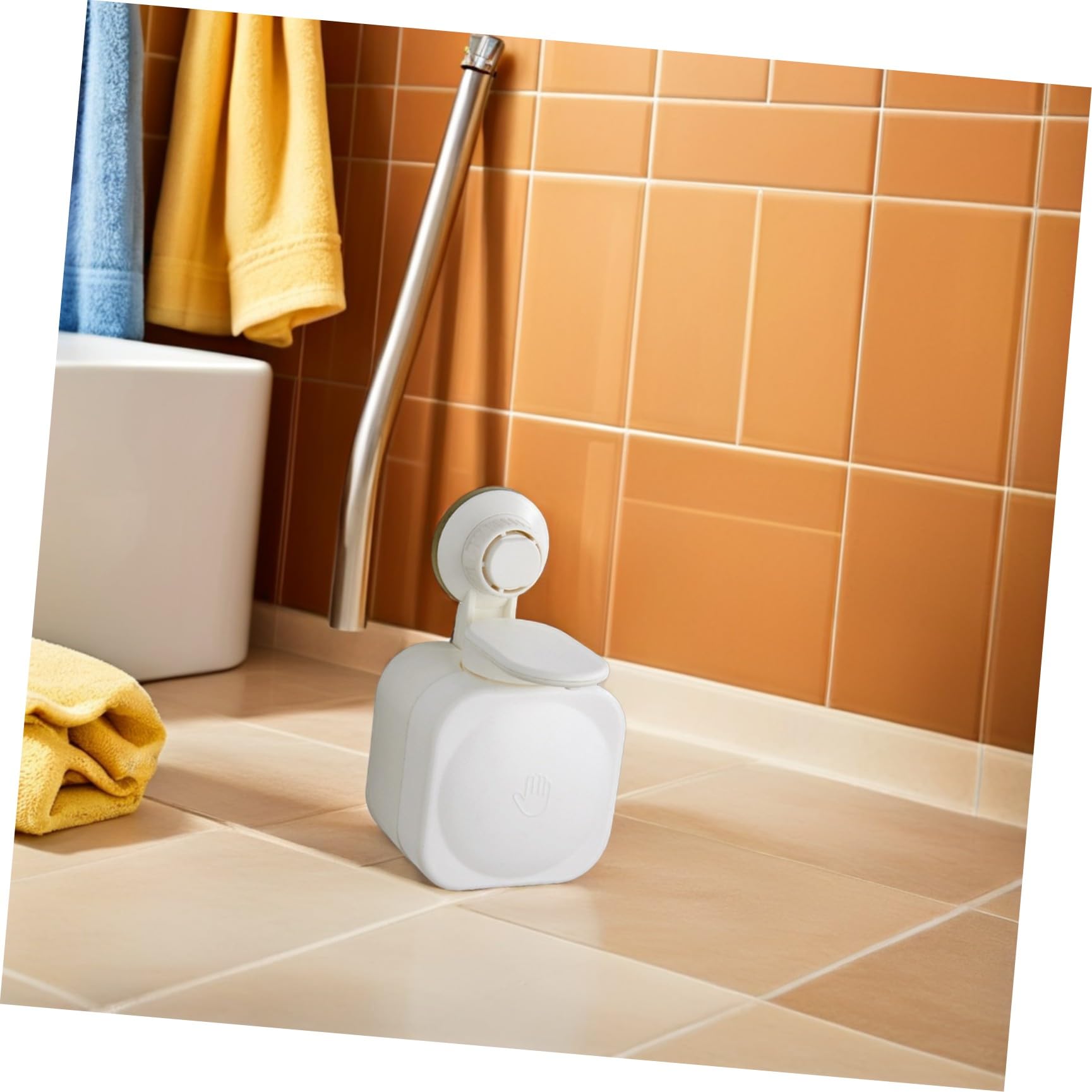 Dispenser Sapone da Muro Ventosa Bianco in Abs, Facile da Premere e Antintasamento, per Doccia e Hotel, Design Moderno e Pratico