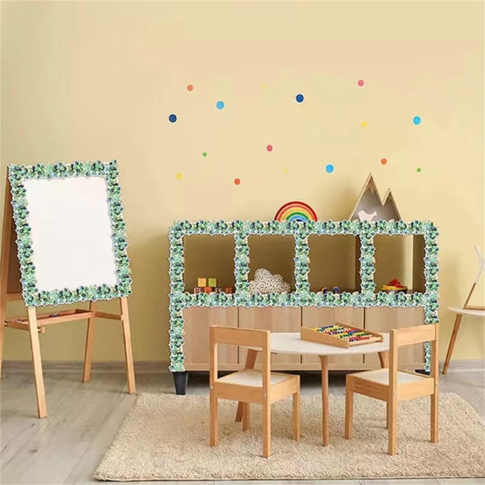 15 M Blätter & Blumen Pinnwand-Bordüre – Beidseitig Bedruckt, 7,6 Cm Breit, Für Klassenzimmer & Deko