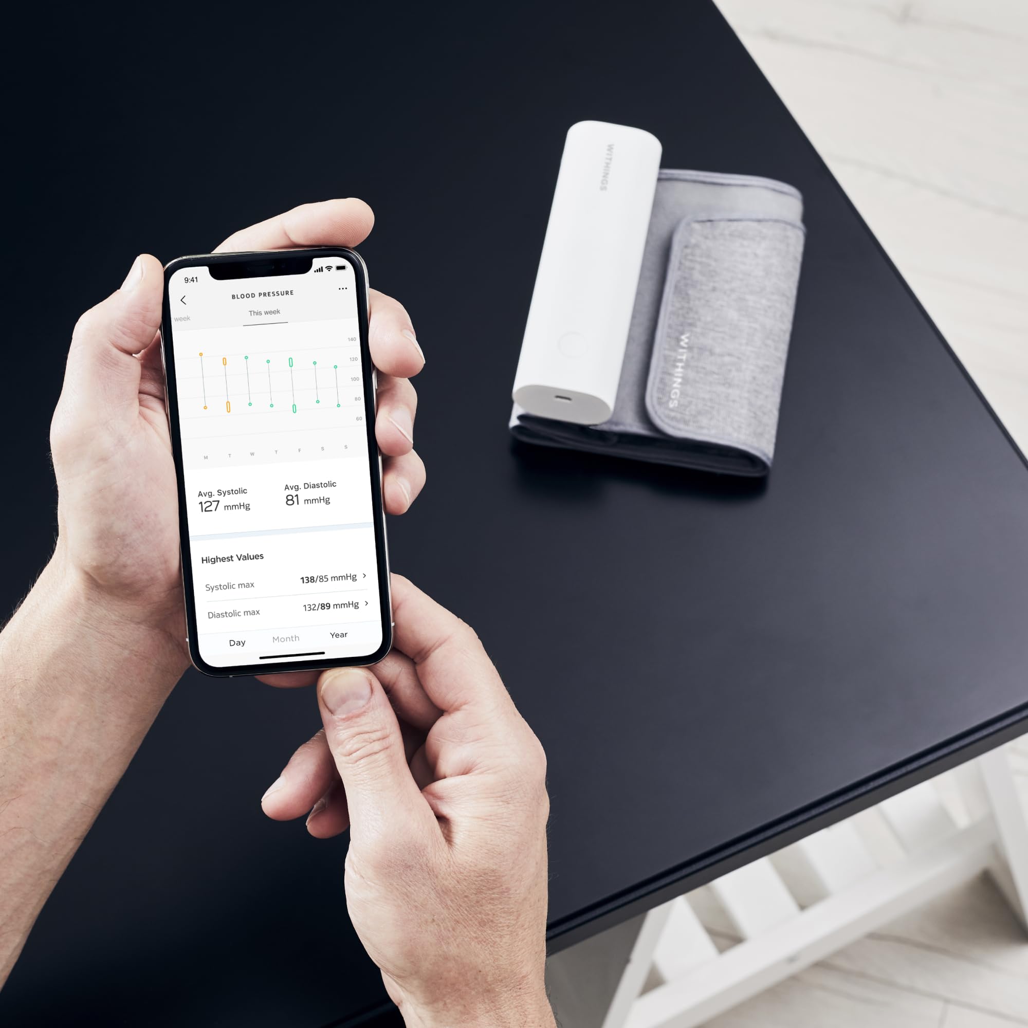 Withings BPM Connect - Tensiomètre Électronique à Bras, Tensiometre Bras, Appareil Pour Mesurer La Tension, Brassard Tensiometre - Synchronisation Wi-Fi et Bluetooth