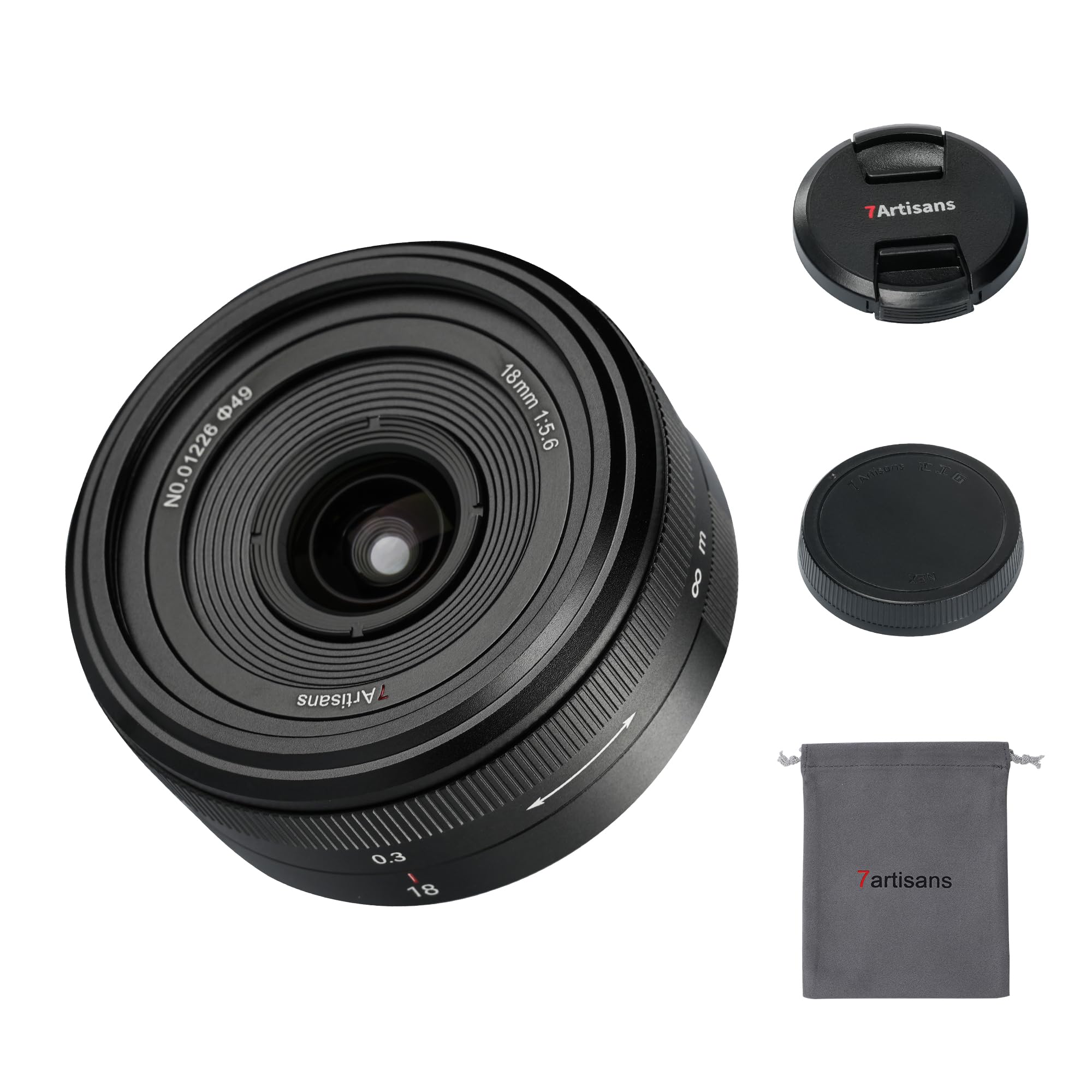 7artisans 18 mm f5.6 Vollformat-Objektiv mit manueller Fokussierung, ultradünn, kompatibel mit spiegelloser Leica Panasonic L S1 S5 S9-Serie DC-S1H,DC-S5M2,LUMIX S9-Kamera