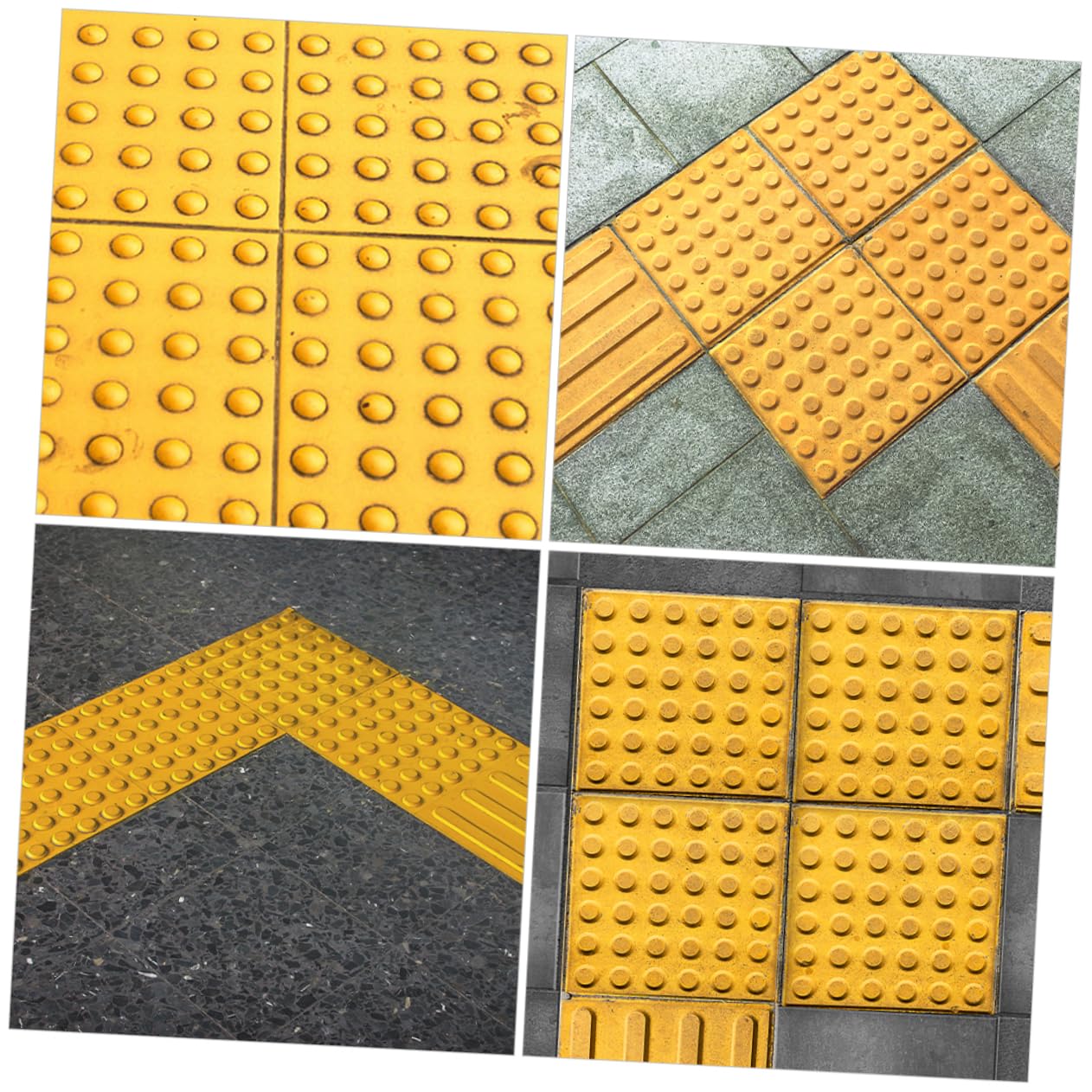 4pezzi Tappetino Braille in Pvc Antiscivolo con Texture a Puntini Sollevati per Percorsi Ciechi, per Stazioni della Metropolitana e Ambienti Esterni