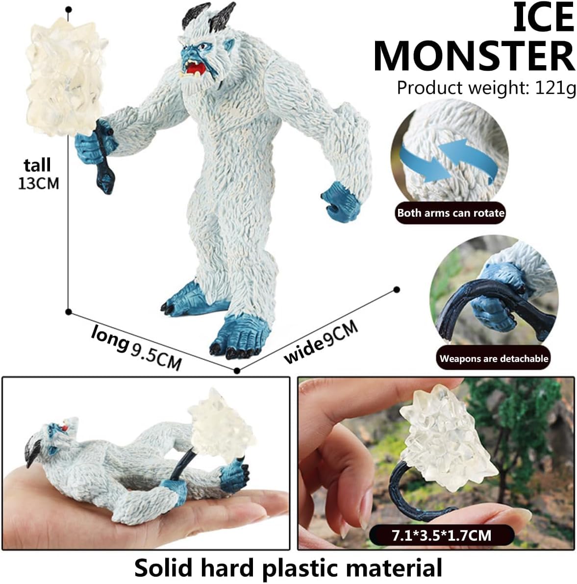 Doyomtoy Eisdrache – 19 Cm Große, Handbemalte Actionfigur Aus Harz, Mit Bewegbarem Kiefer