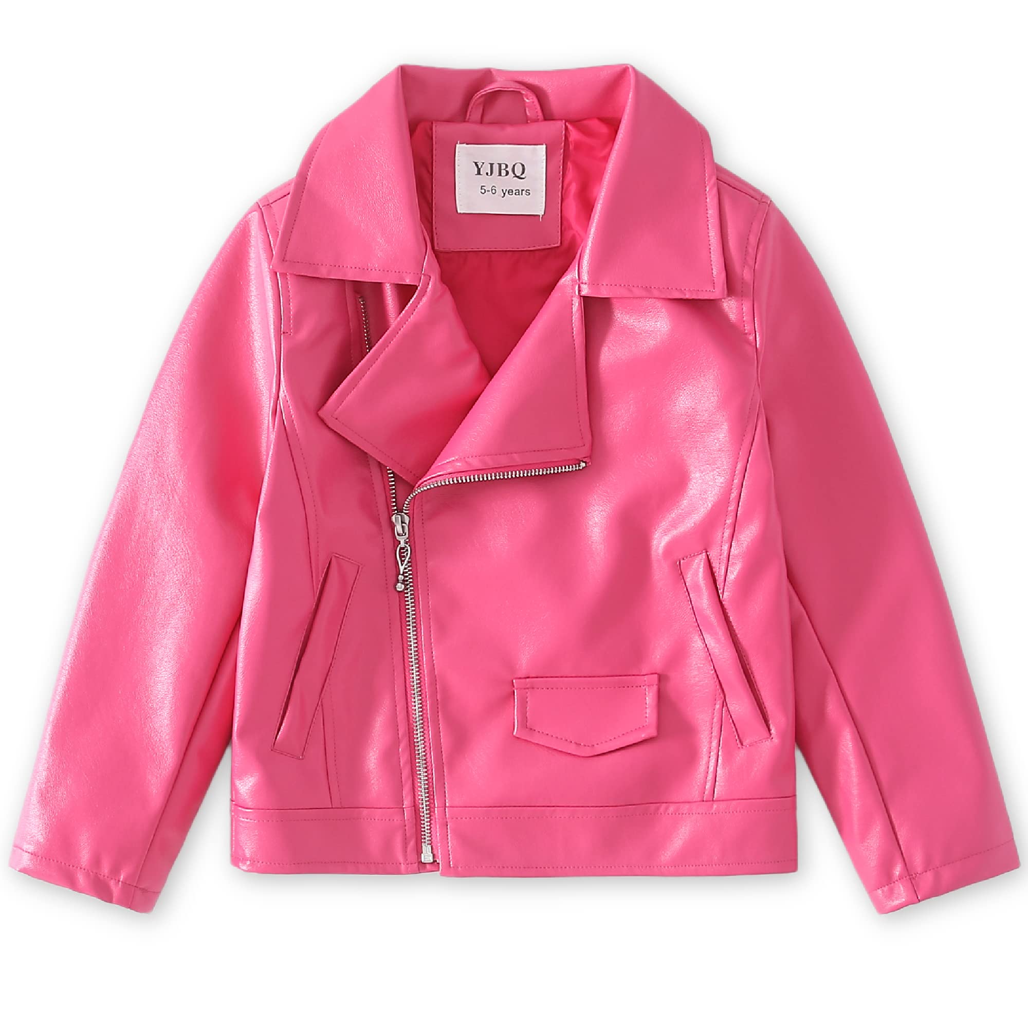 Yjbqgirls Faux Leather Motorcycle Jacket Bomber Coat With Zipper