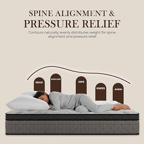 Miniatura 6 de Sayre - Colchón extra firme tamaño King de 10 pulgadas, colchón híbrido de la colección Hotel-Collection para aliviar el dolor de espalda, espuma