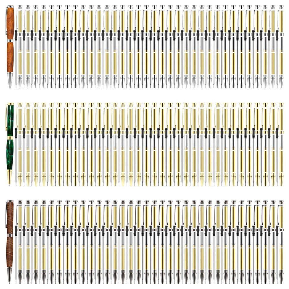 Littimoon 102 Pcs 7mm Pen Making Kits for Woodturning Slimline Pen Bulk Twist Kit Refill Lathe Turning Supplies